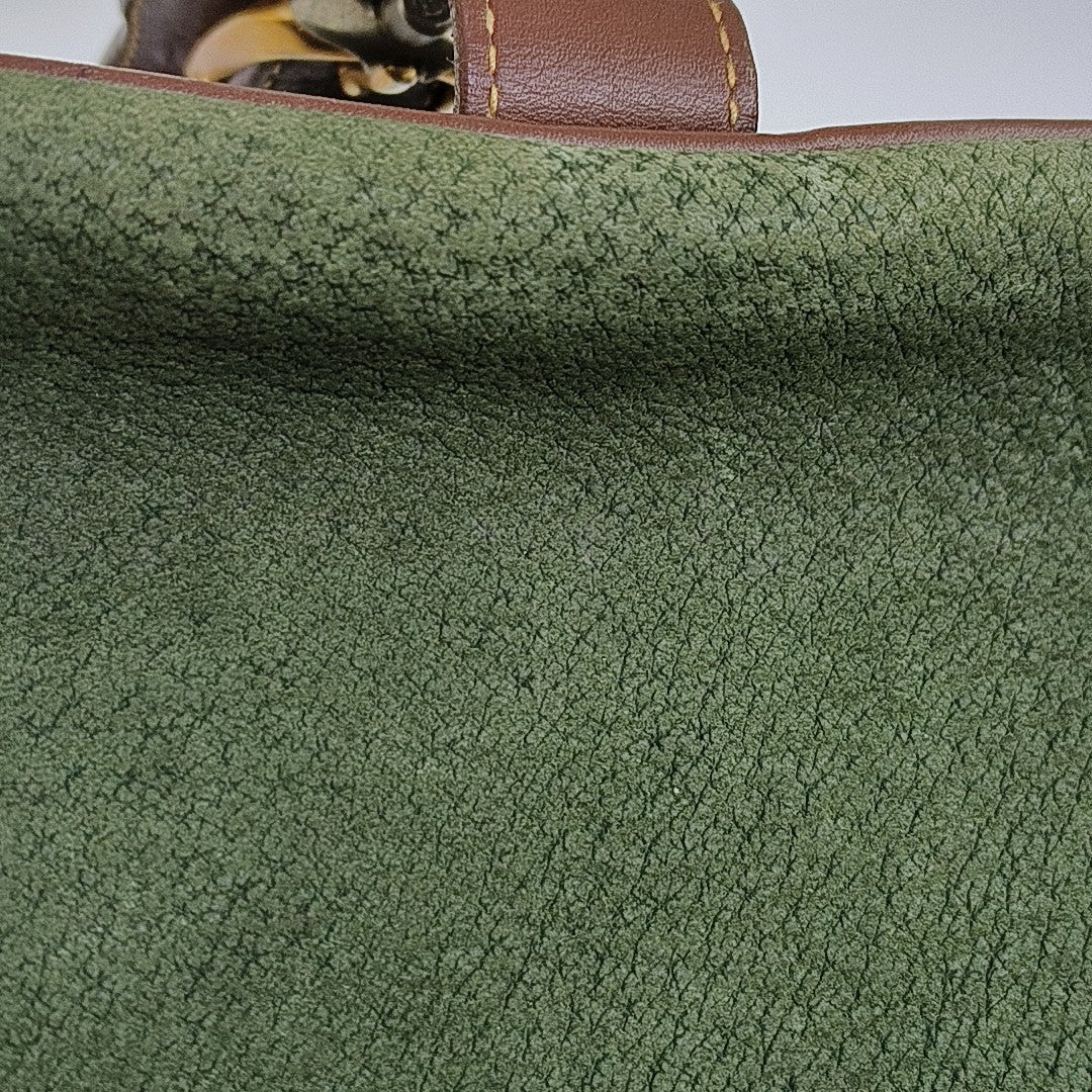 Quilted Suede Shoulder Bag Green
