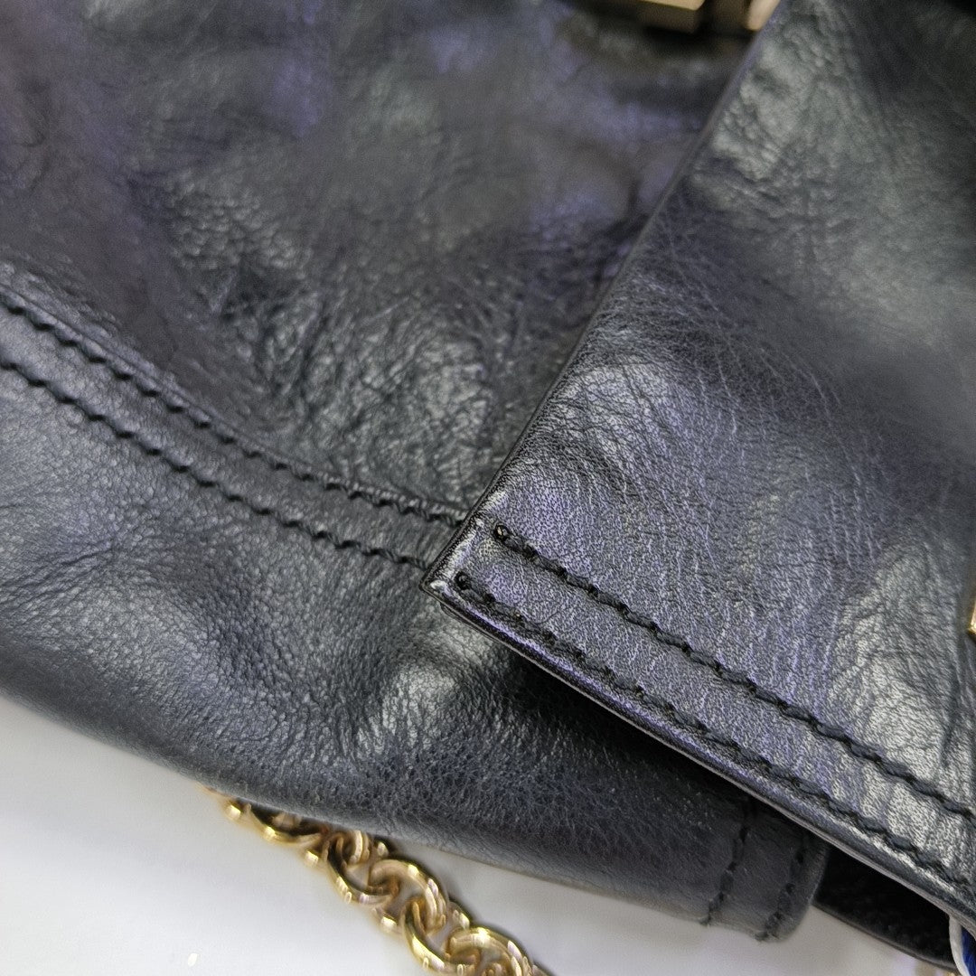 Baguette Quilted Calfskin Black