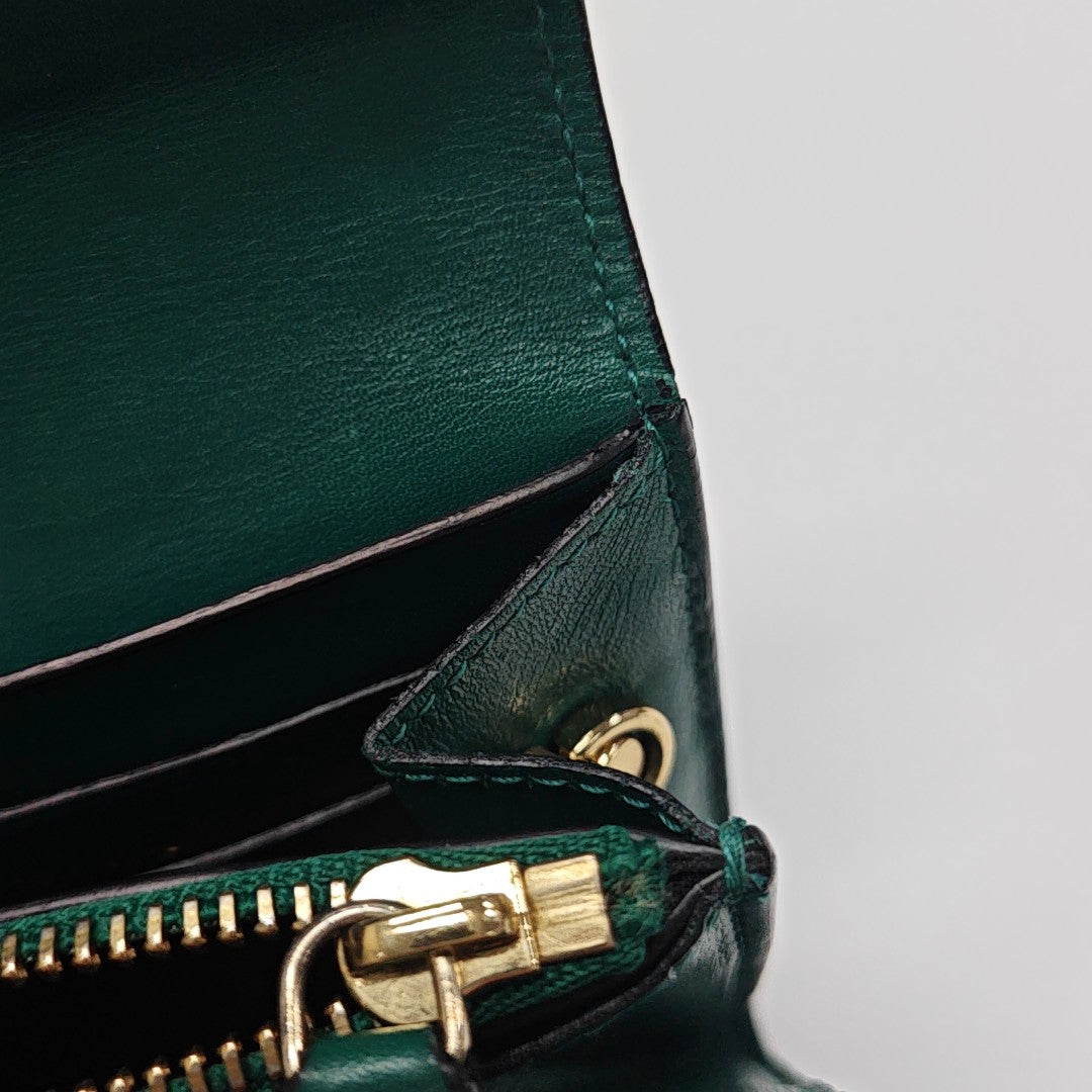 SERPENTI FOREVER Calfskin Green Wallet