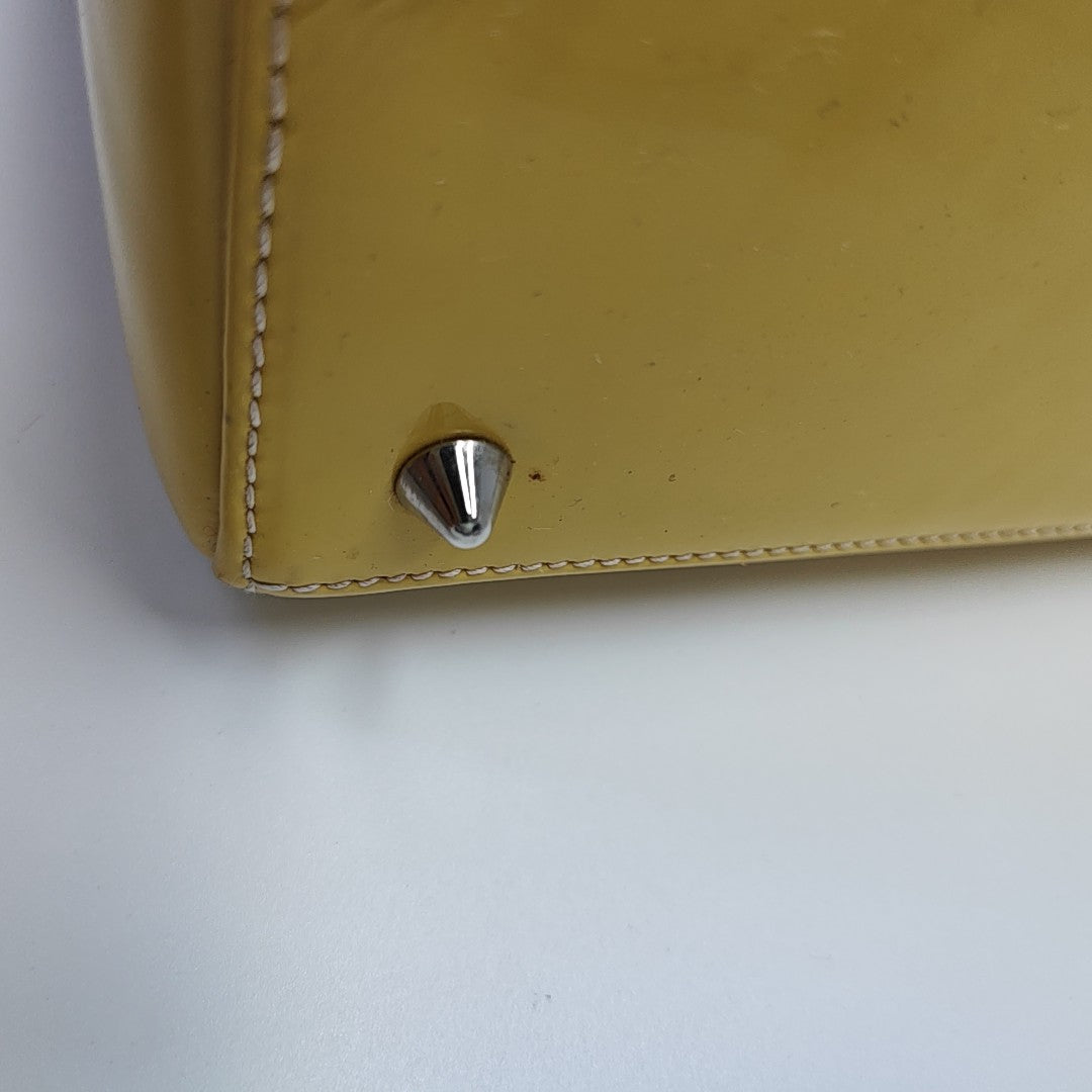 Lady Dior Medium Cannage Patent Leather Yellow