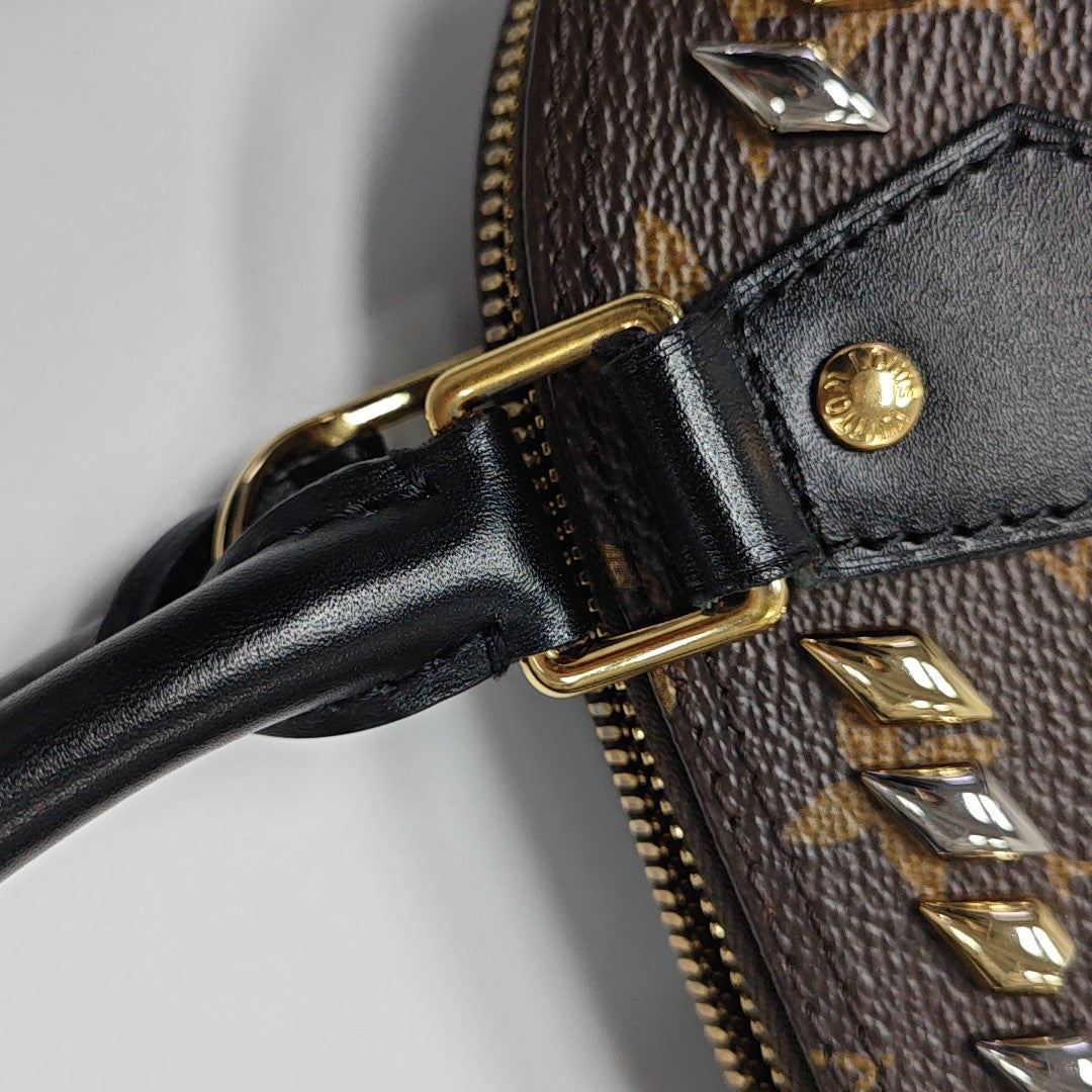 ALMA BB Monogram Coated Canvas Brown