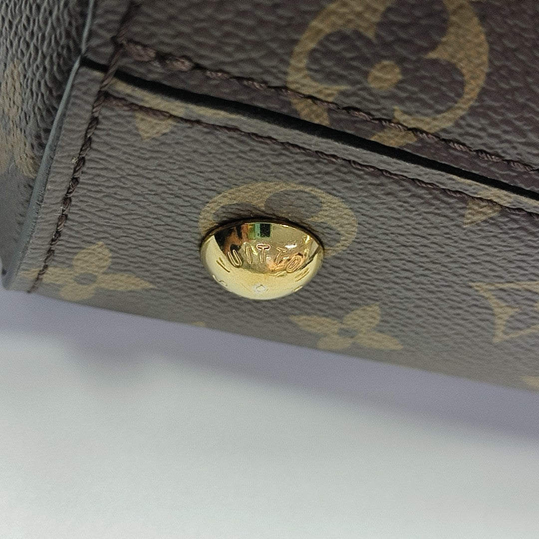 CLUNY MM Monogram Coated Canvas Brown