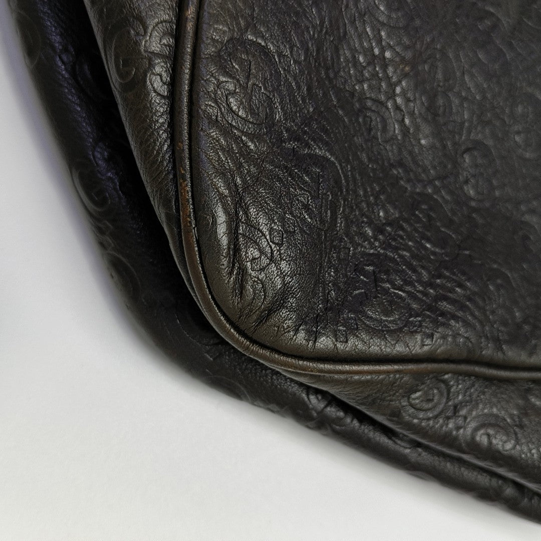 GG Imprime Monogram Calfskin Brown