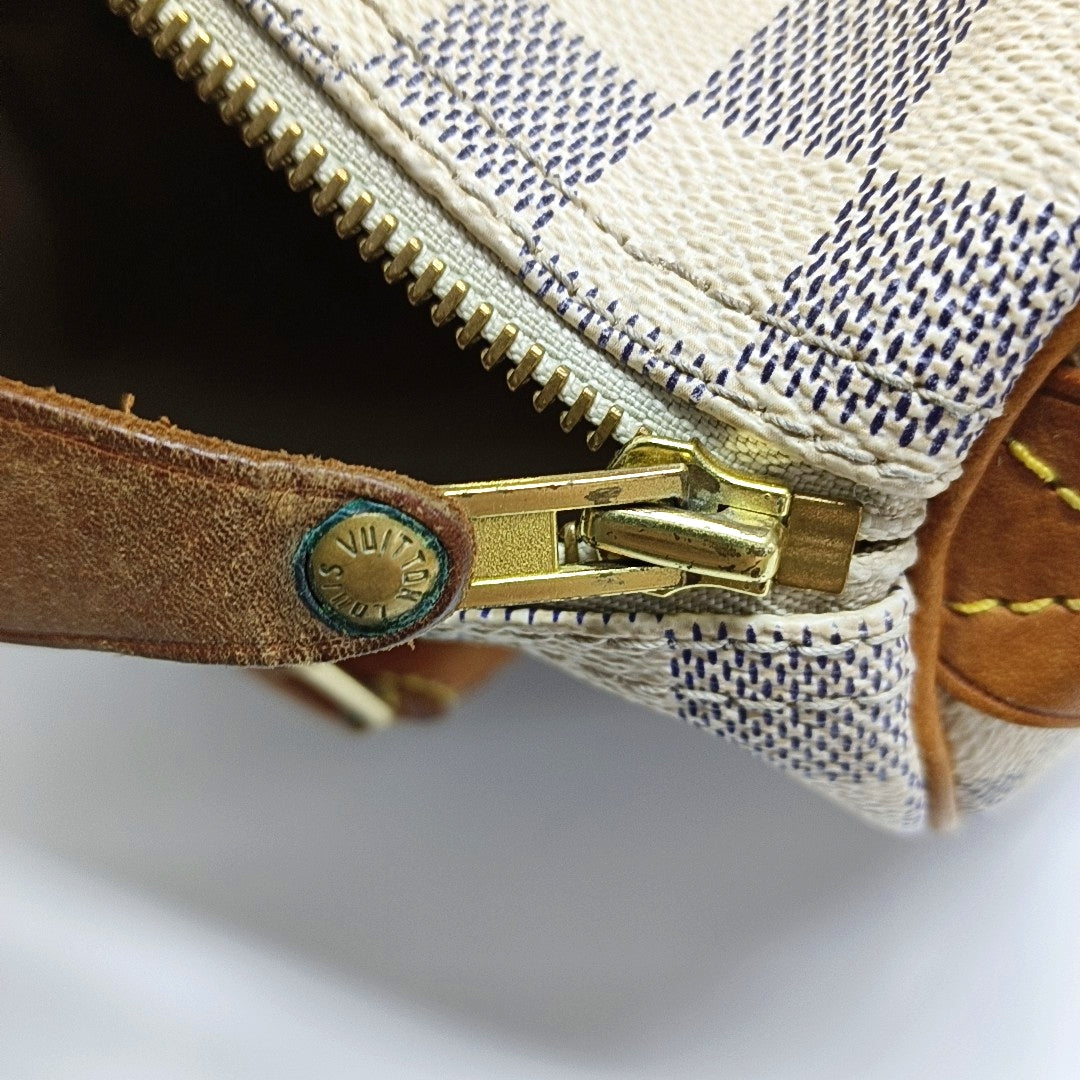 SPEEDY 25 Damier Azur Coated Canvas White