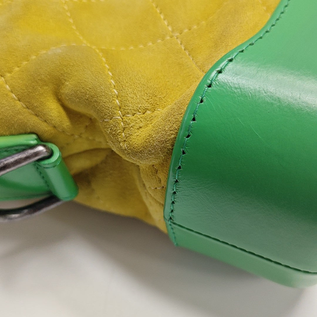GABRIELLE Small Quilted Suede Yellow