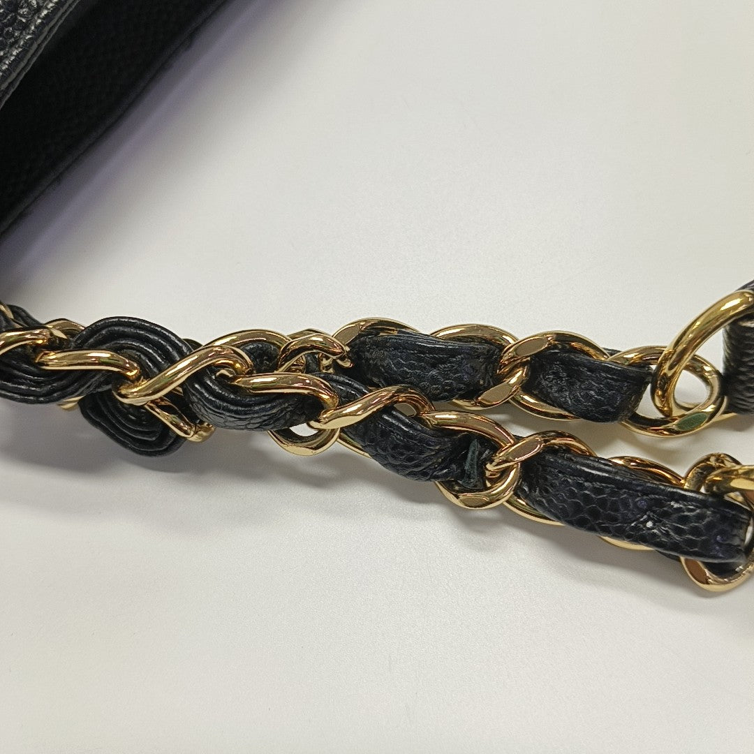 CHANEL PST Quilted Grained Calfskin Black