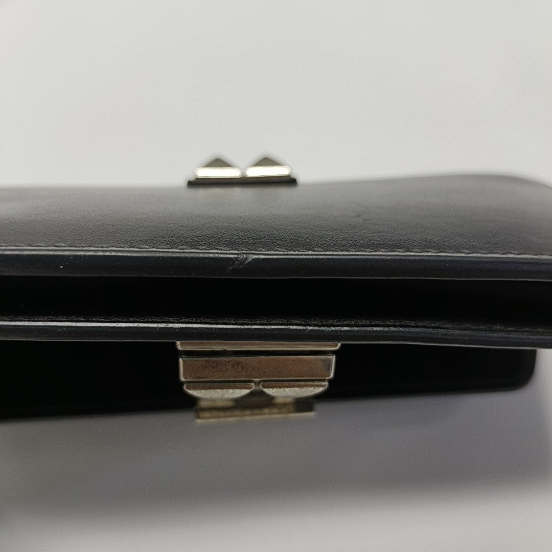 Elektra Mini Calfskin Black Wallet