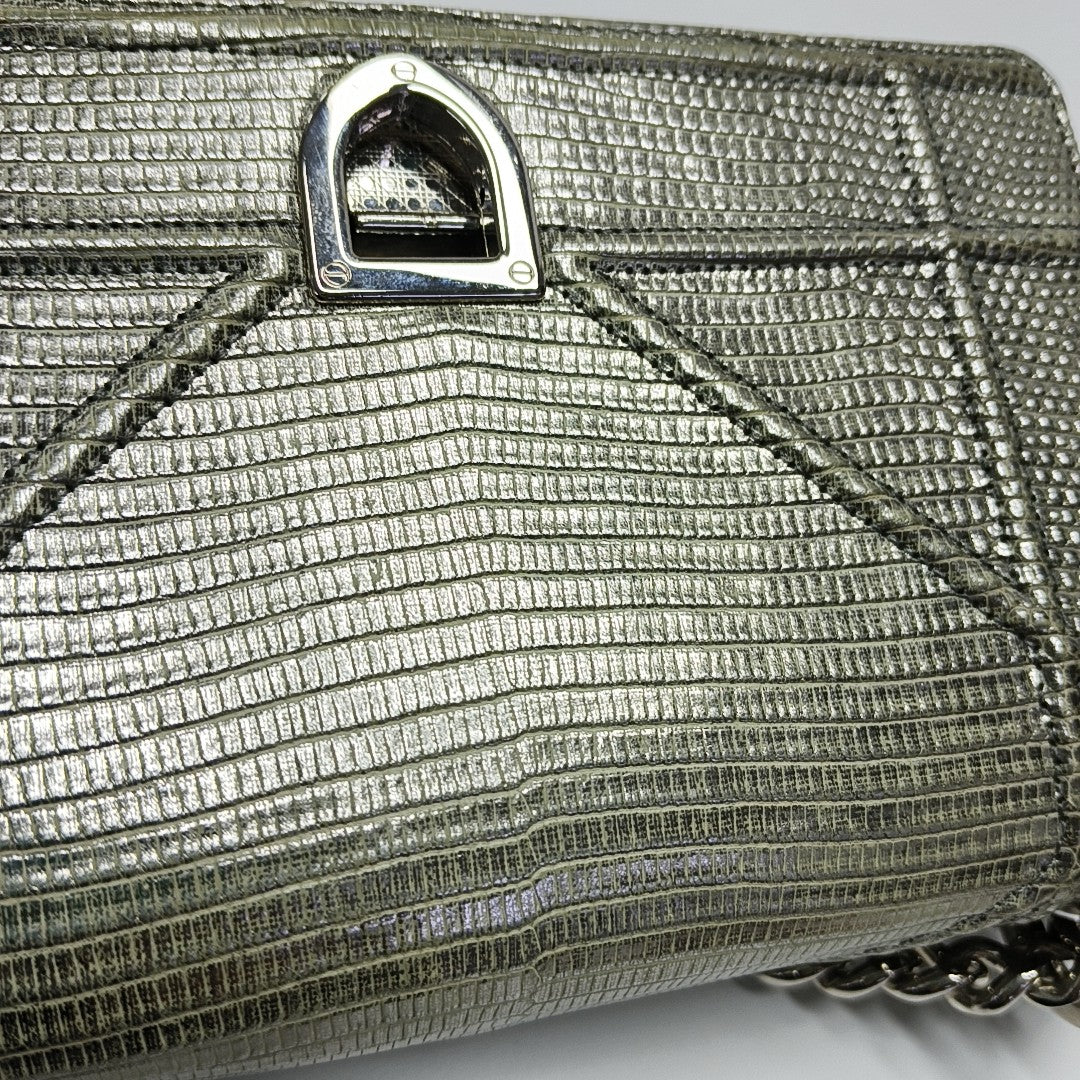 Diorama Small Cannage Calfskin Silver