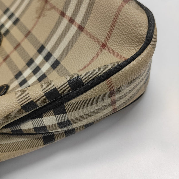 Coated Canvas Top Handle Bag Brown