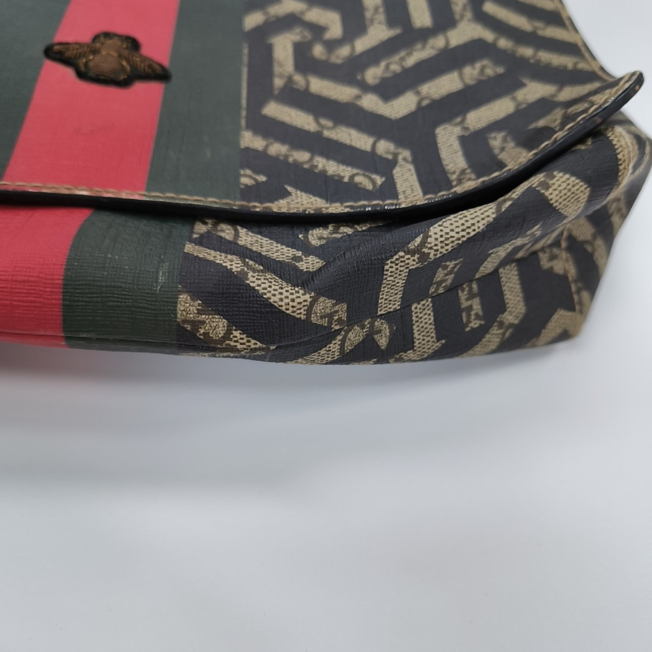 Coated Canvas Shoulder Bag Brown