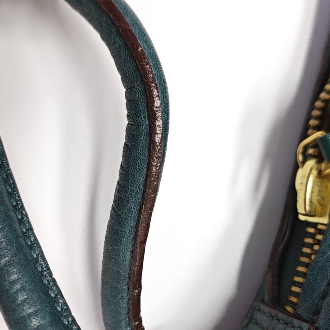 Calfskin Top Handle Bag Green
