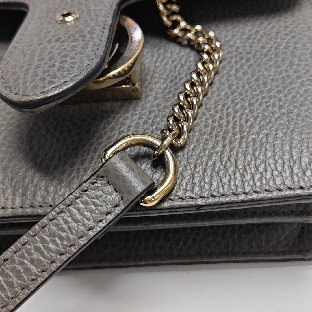 Interlocking G Small Calfskin Gray