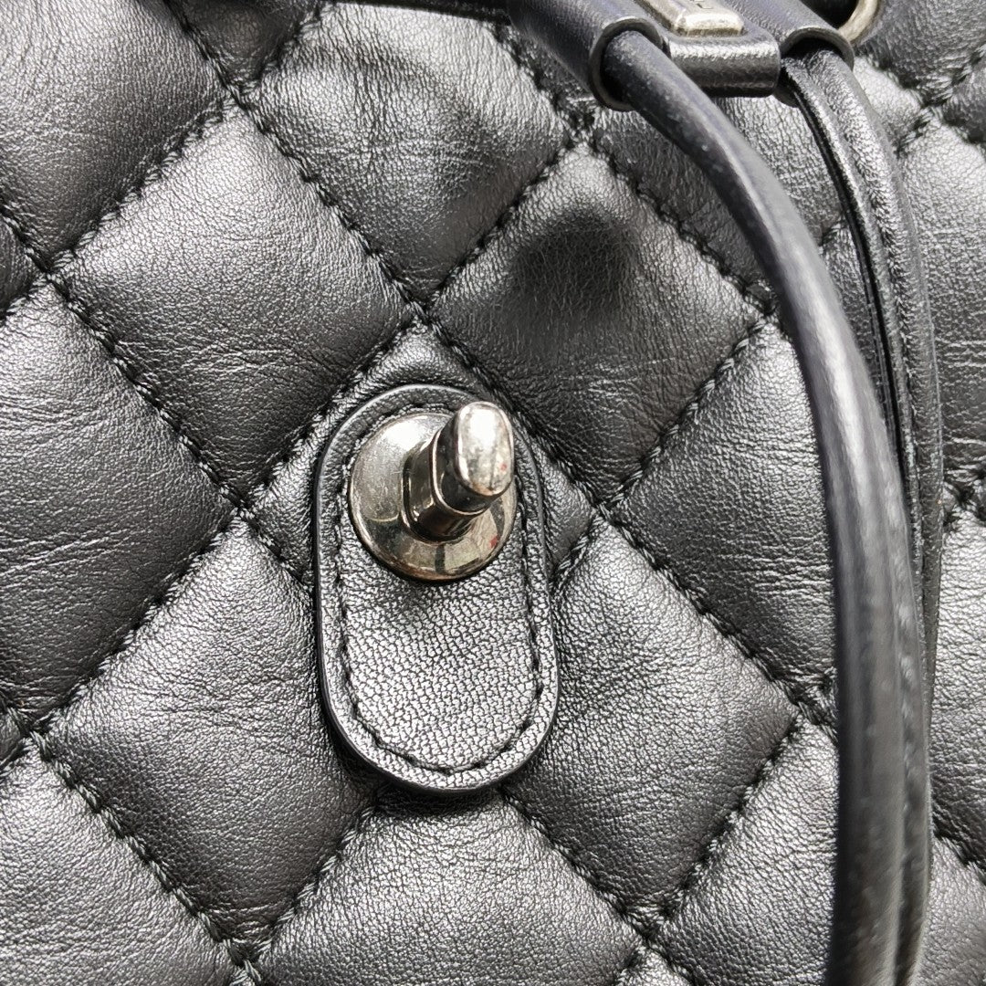 Quilted Lambskin Backpack Black