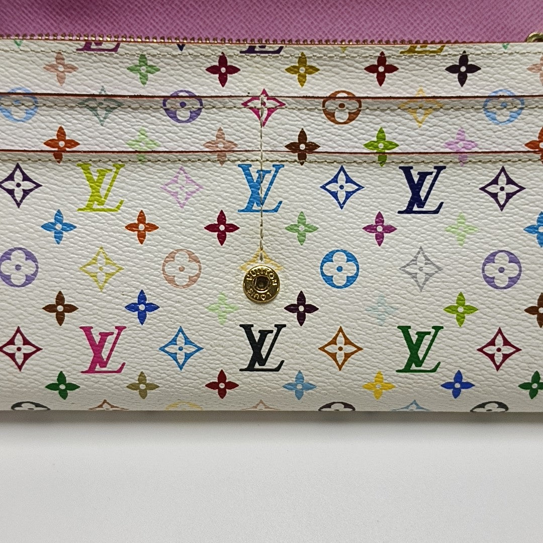 SARAH Monogram Coated Canvas White Wallet