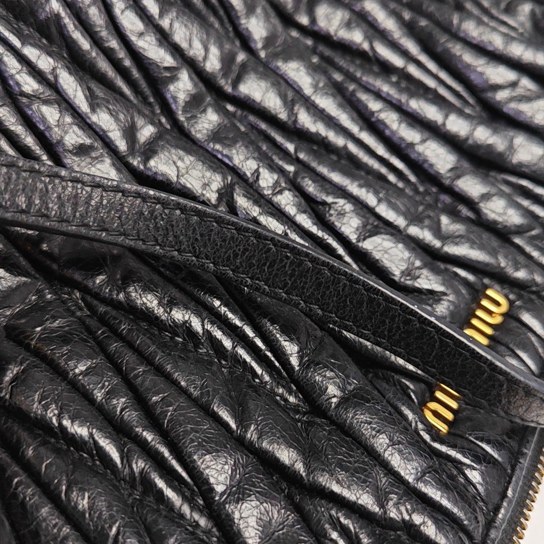 Quilted Lambskin Shoulder Bag Black