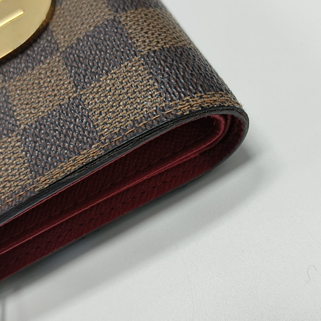 KOALA Damier Ebene Coated Canvas Brown Wallet