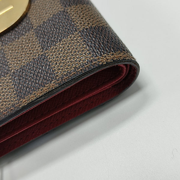 KOALA Damier Ebene Coated Canvas Brown Wallet