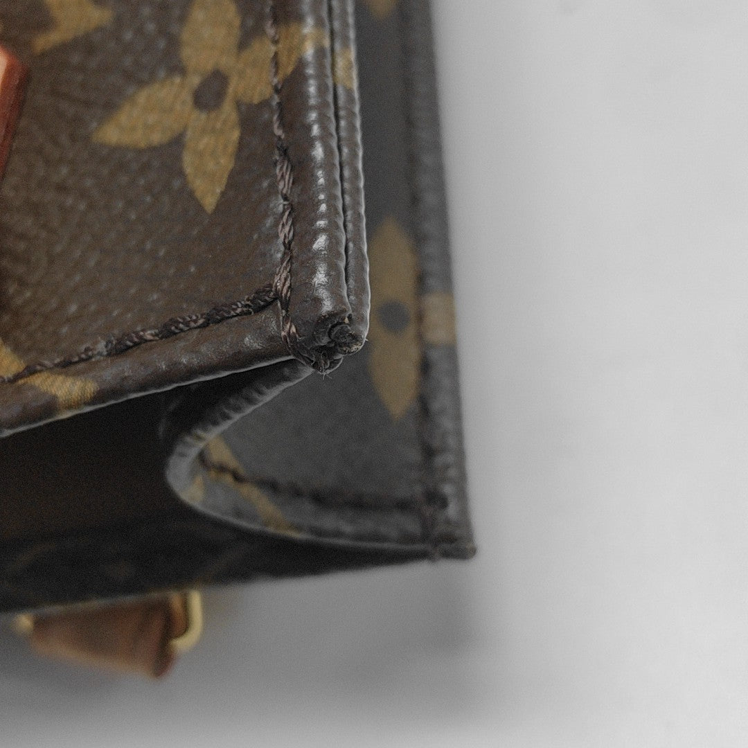 SAC PLAT Mini Monogram Coated Canvas Brown