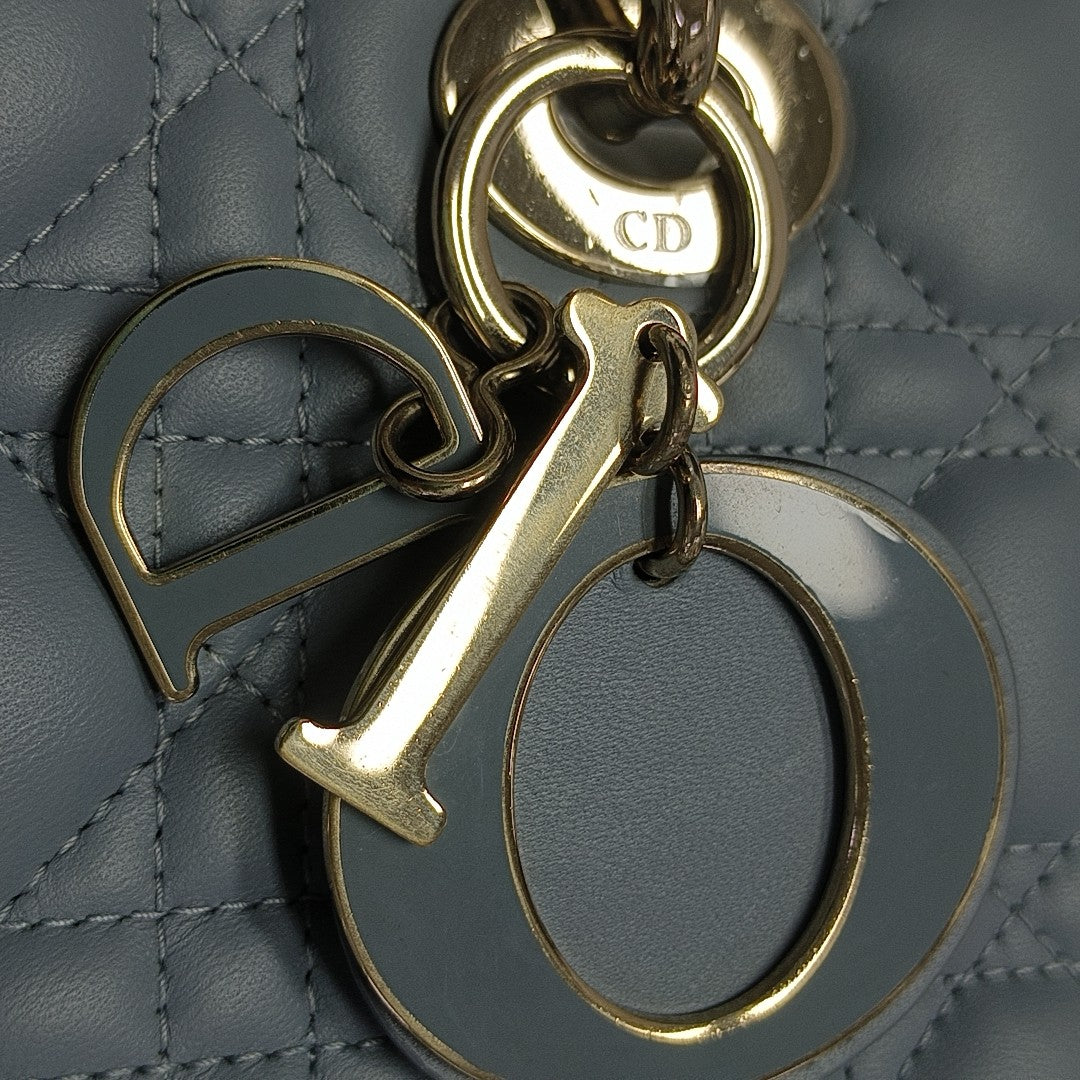 Lady Dior Small Cannage Lambskin Blue