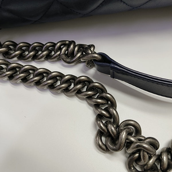 BOY CHANEL Medium Quilted Calfskin Blue