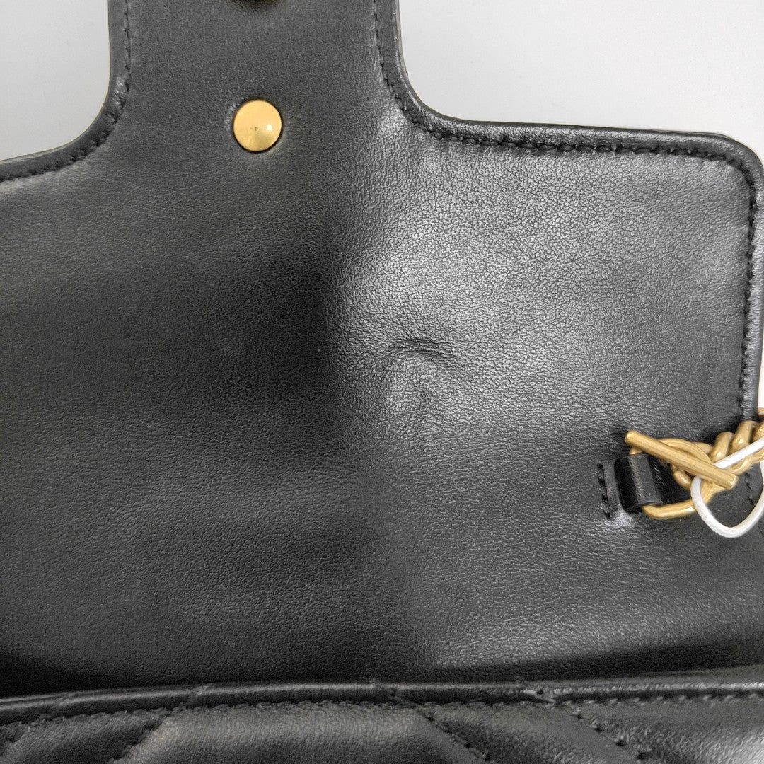 GG Marmont Mini Quilted Calfskin Black