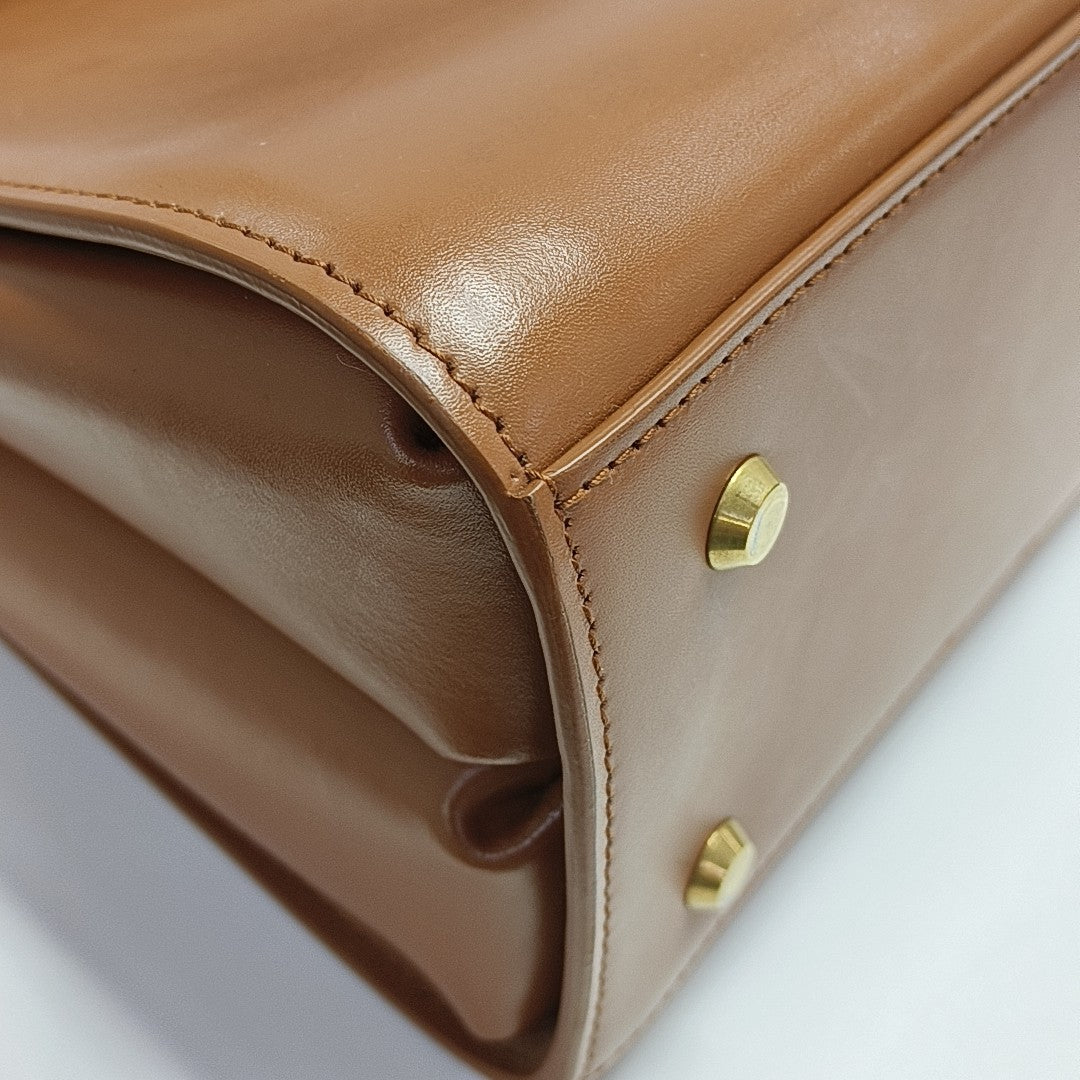 Calfskin Shoulder Bag Brown