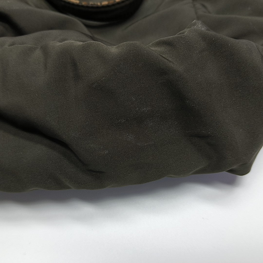 Fabric Top Handle Bag Brown