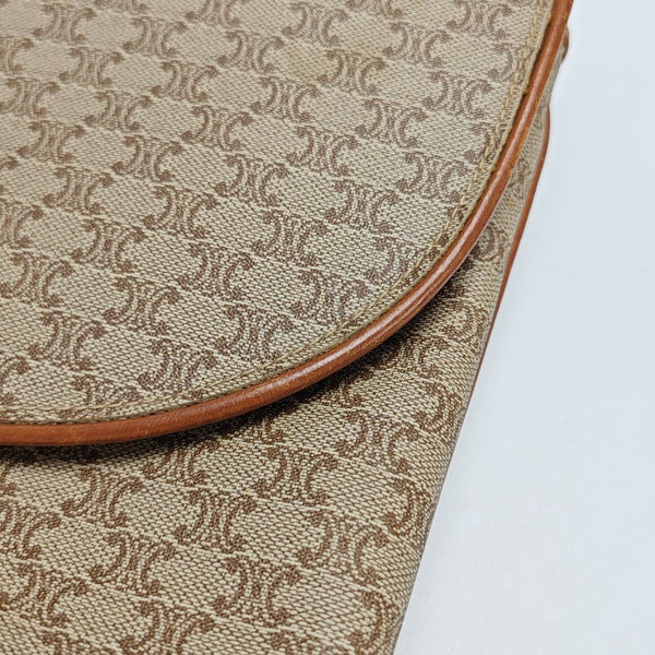 Coated Canvas Shoulder Bag Brown