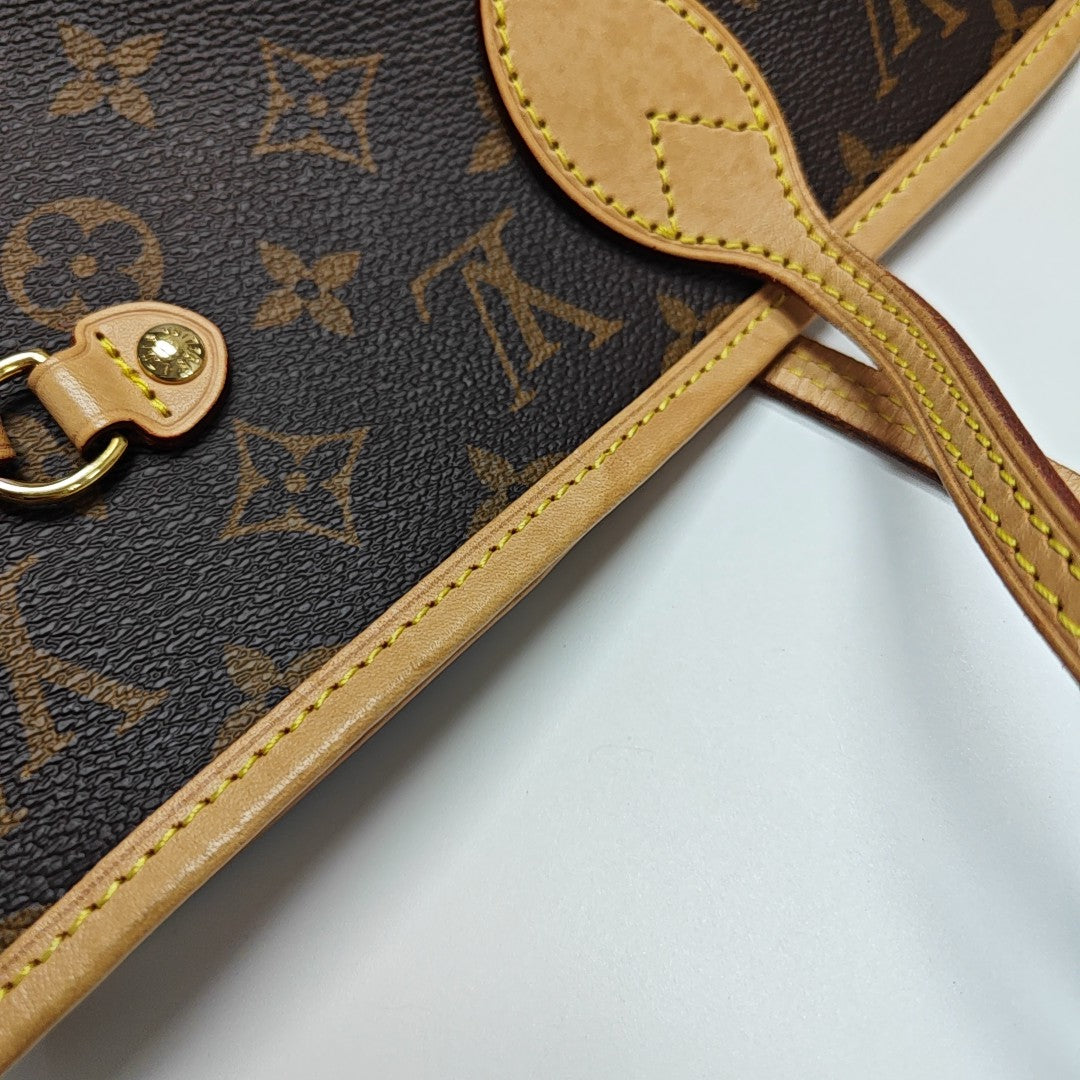 NEVERFULL MM Monogram Coated Canvas Brown