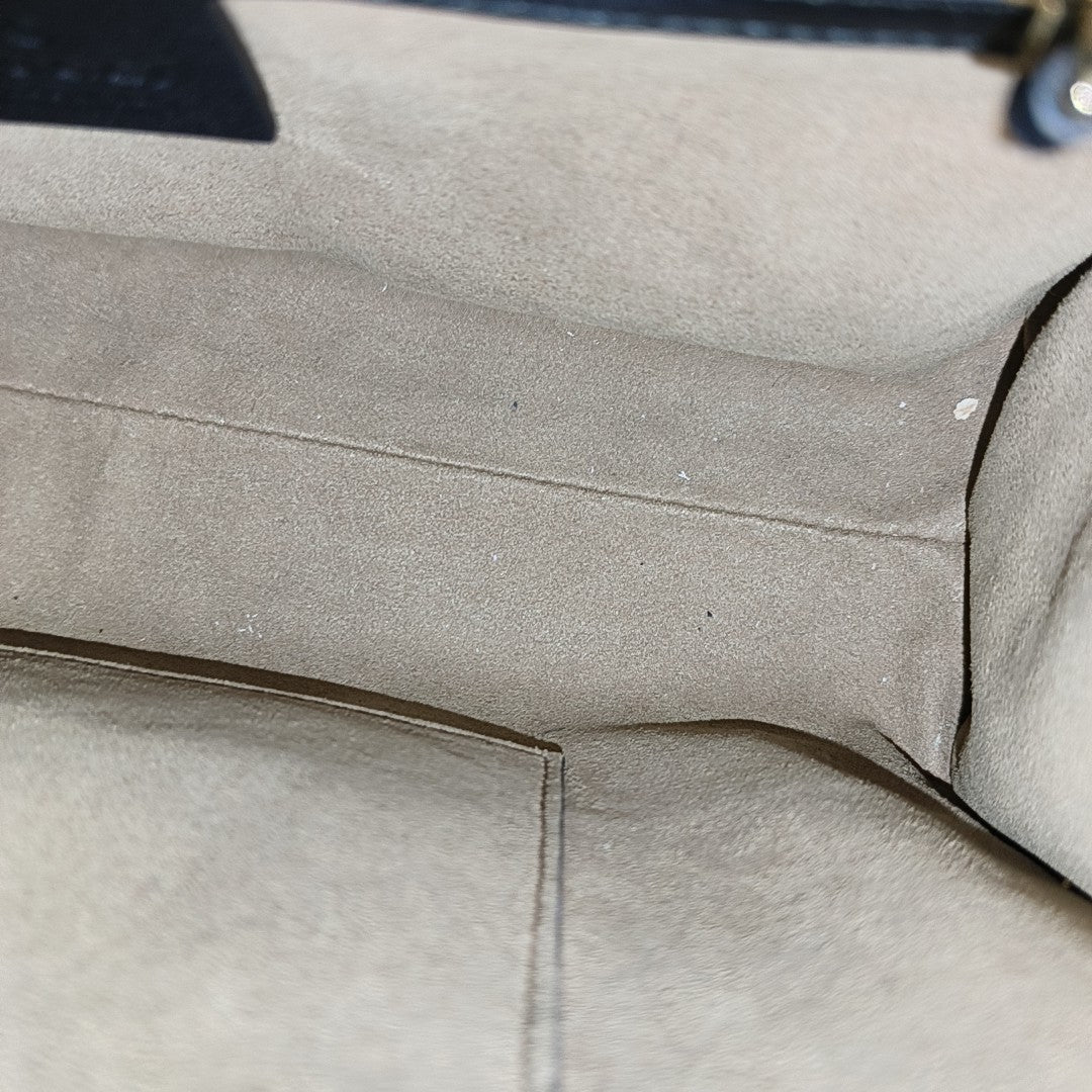 Padlock Small Monogram Coated Canvas Beige