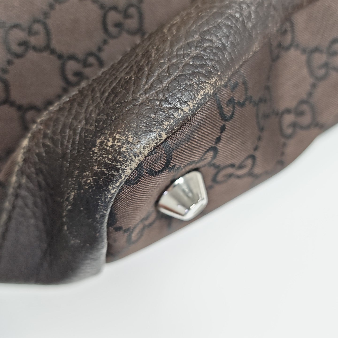 Monogram Nylon Shoulder Bag Brown