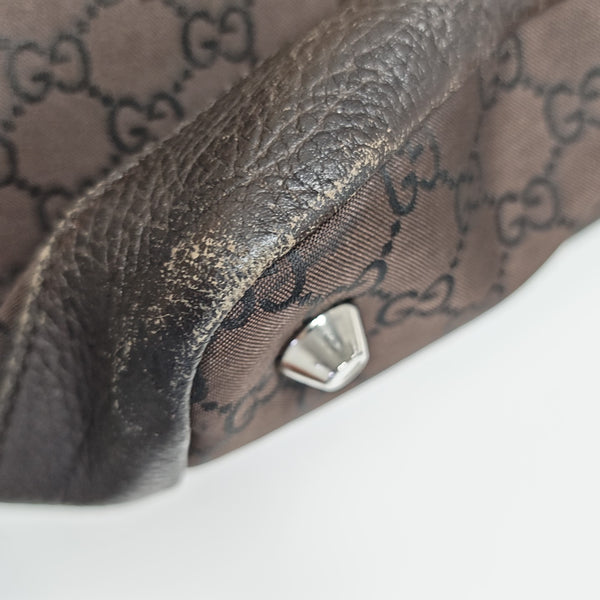 Monogram Nylon Shoulder Bag Brown