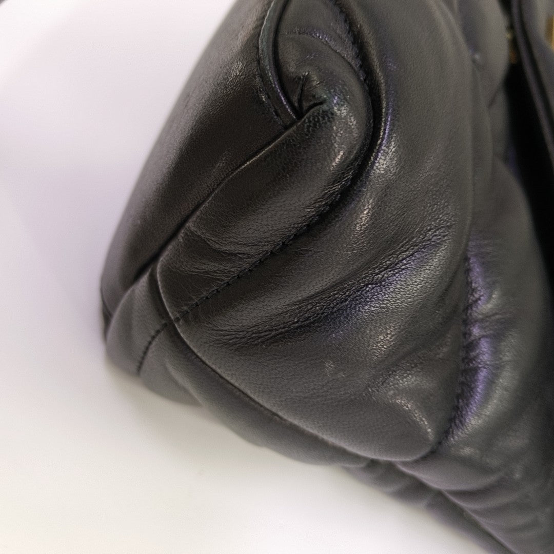 PUFFER Small Quilted Lambskin Black