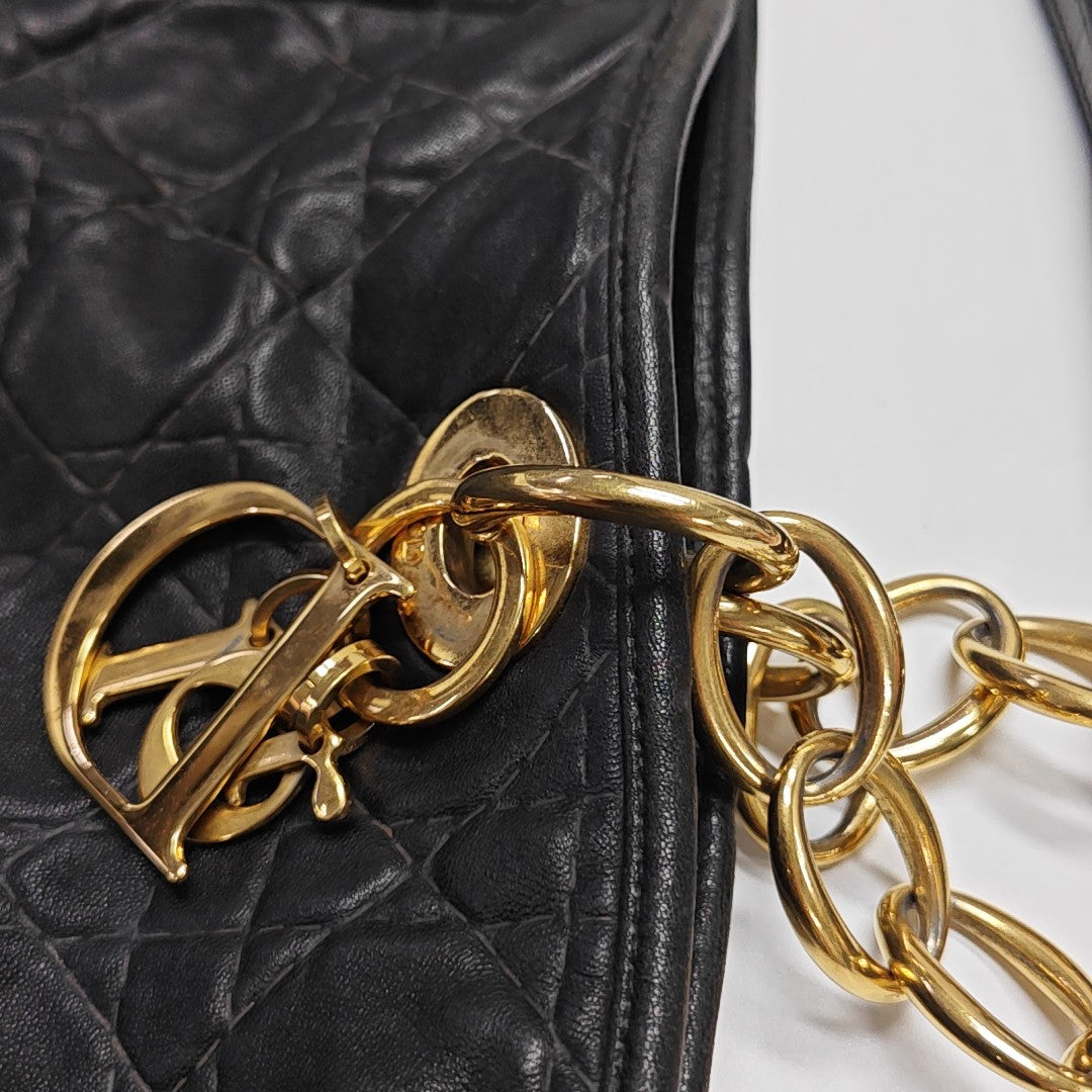 Cannage Calfskin Tote Bag Black
