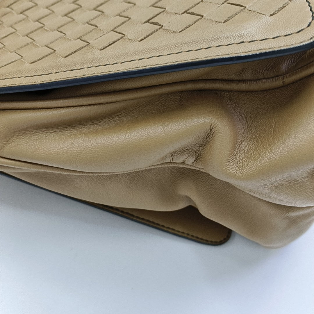 Lambskin Shoulder Bag Brown