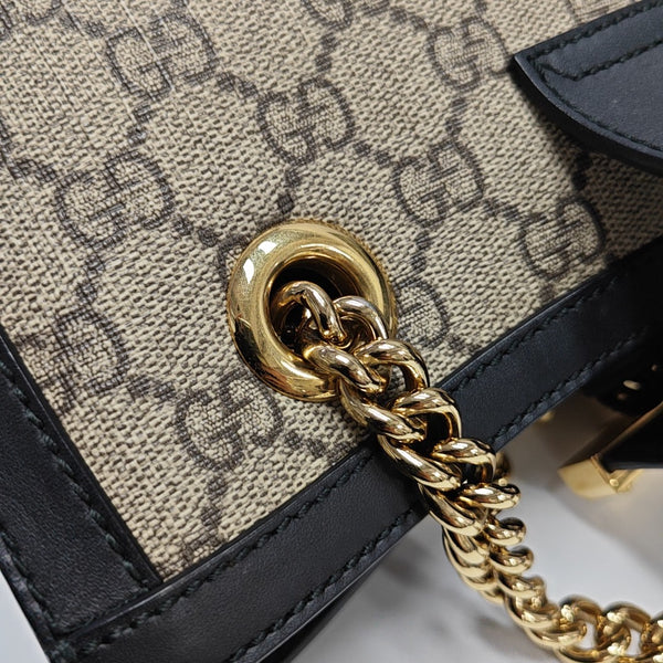 Padlock Small Monogram Coated Canvas Beige