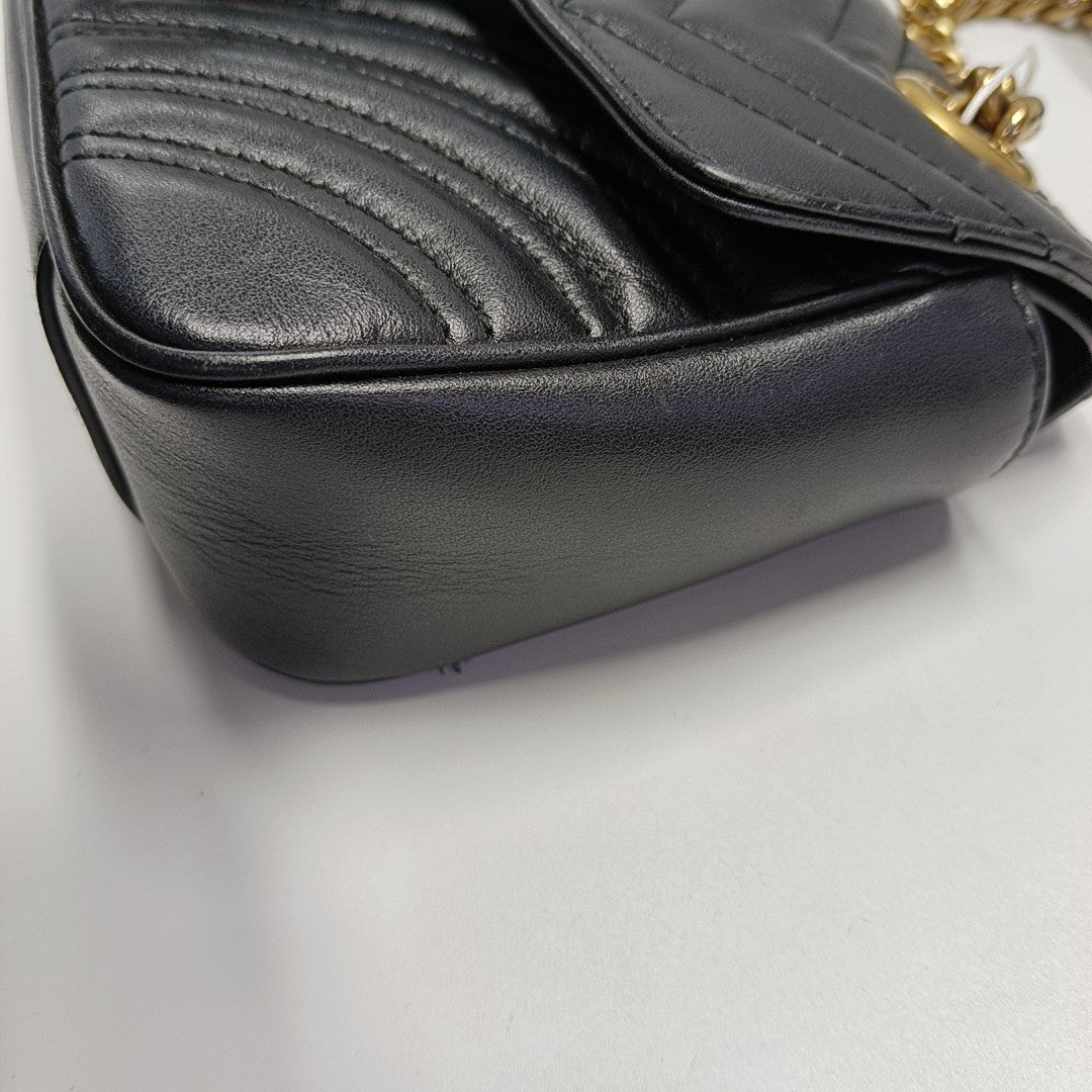 GG Marmont Small Quilted Calfskin Black
