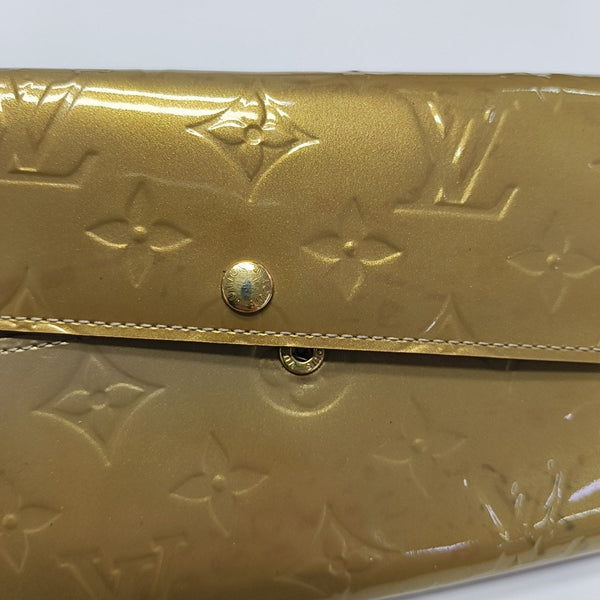 INTERNATIONAL Monogram Patent Leather Yellow Wallet