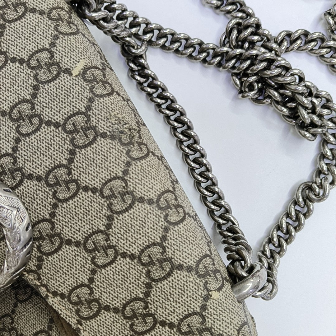 Dionysus Mini Monogram Coated Canvas Beige