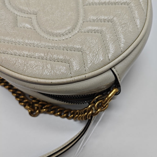 GG Marmont Mini Quilted Calfskin White