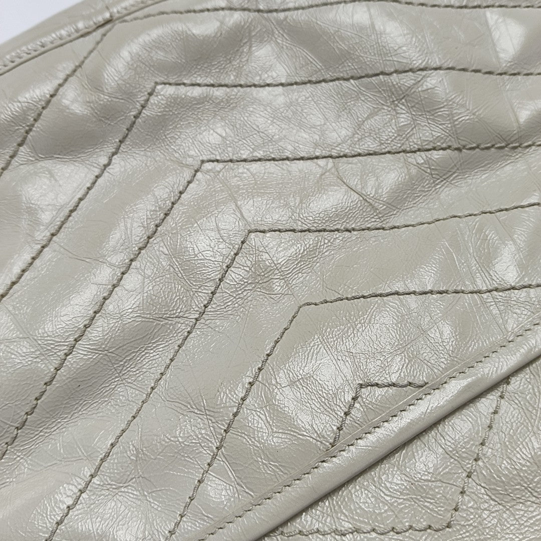 NIKI Medium Chevron Calfskin Beige