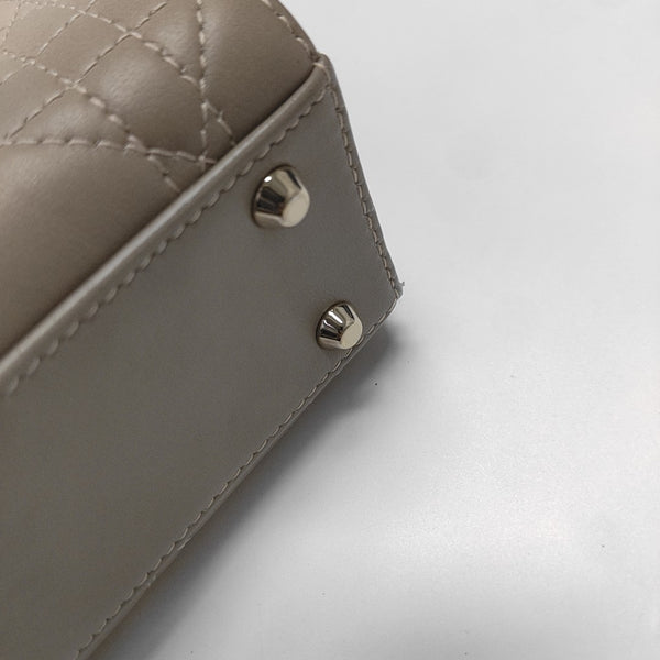 Lady Dior Mini Cannage Lambskin Beige