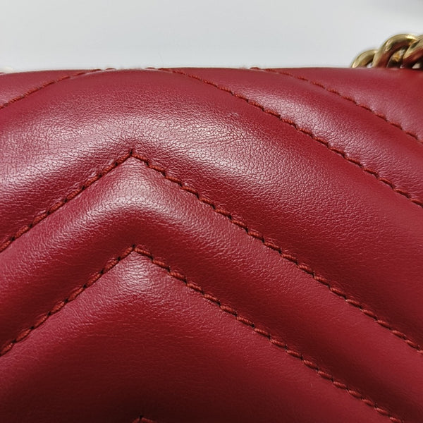 GG Marmont Small Quilted Calfskin Red
