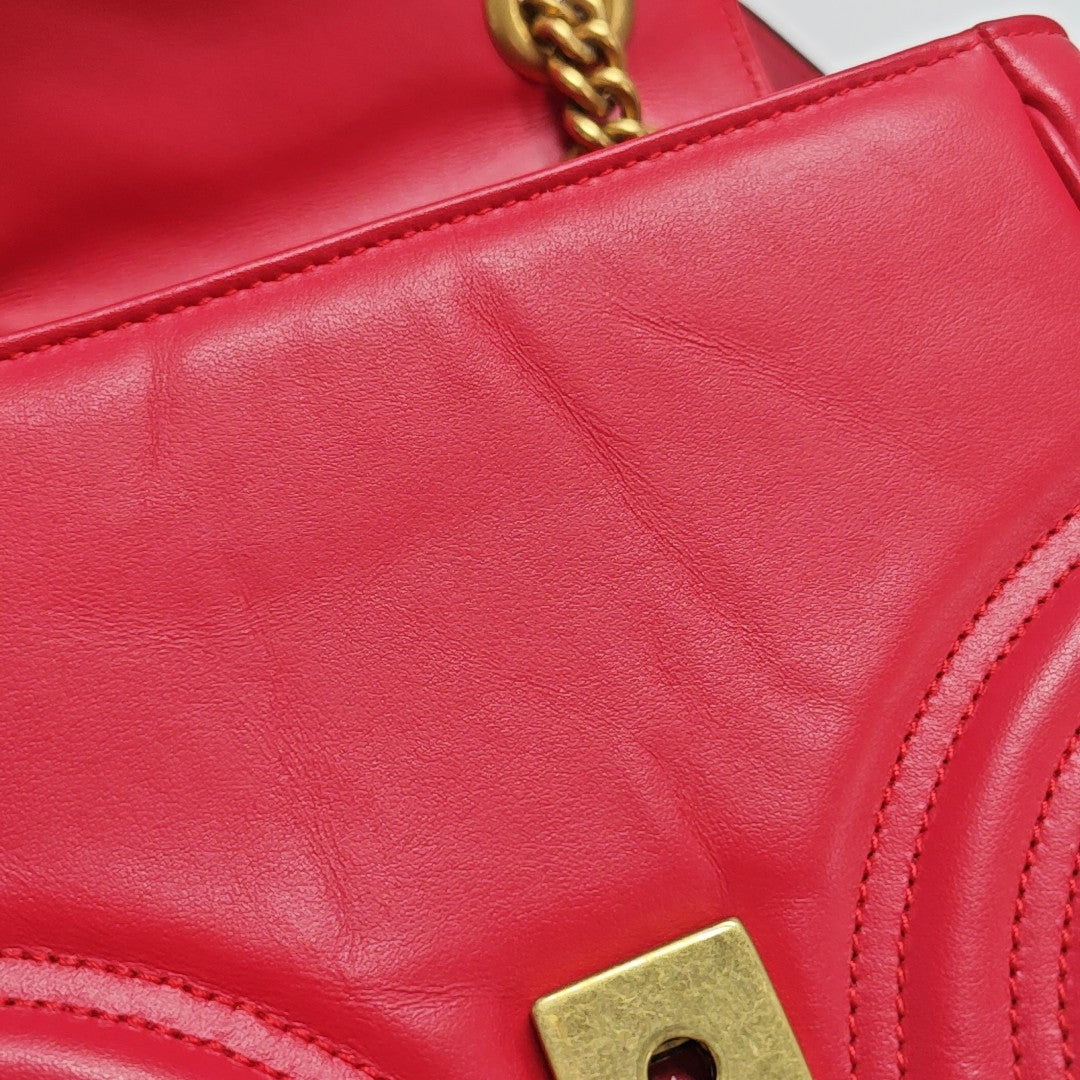 GG Marmont Mini Quilted Calfskin Red