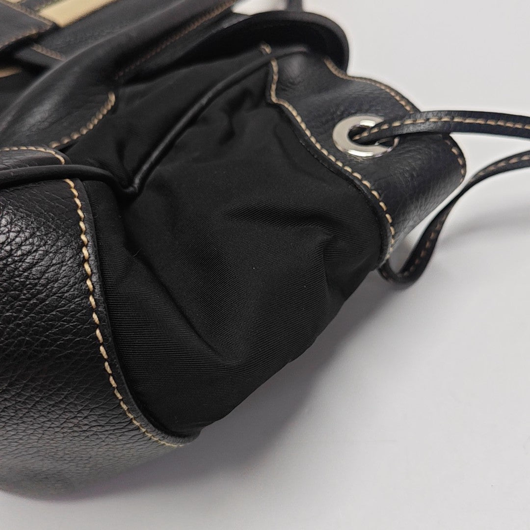 Nylon Top Handle Bag Black
