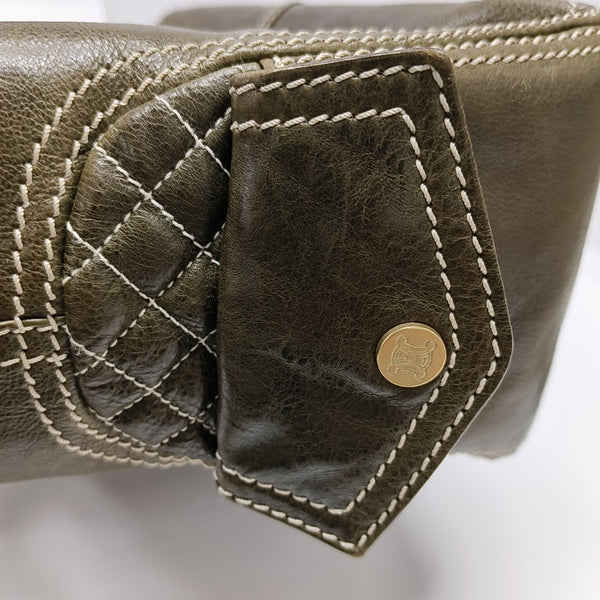BOOGIE Medium Quilted Calfskin Green