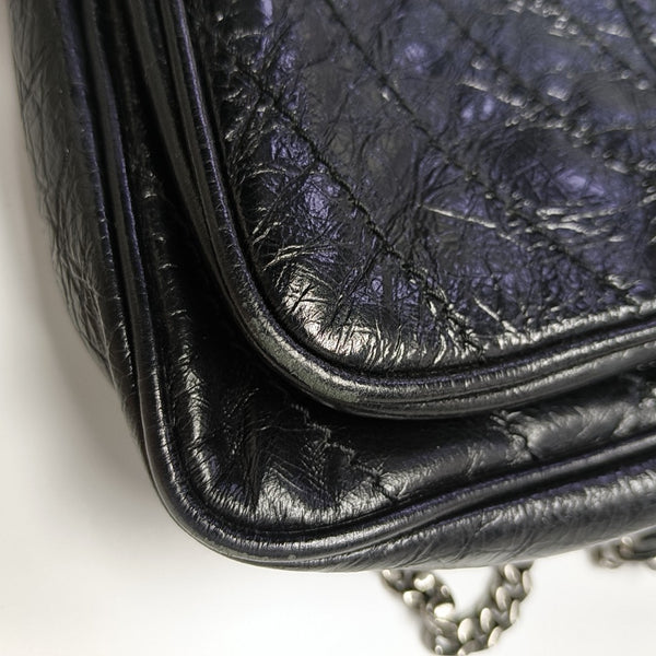 NIKI Small Chevron Calfskin Black