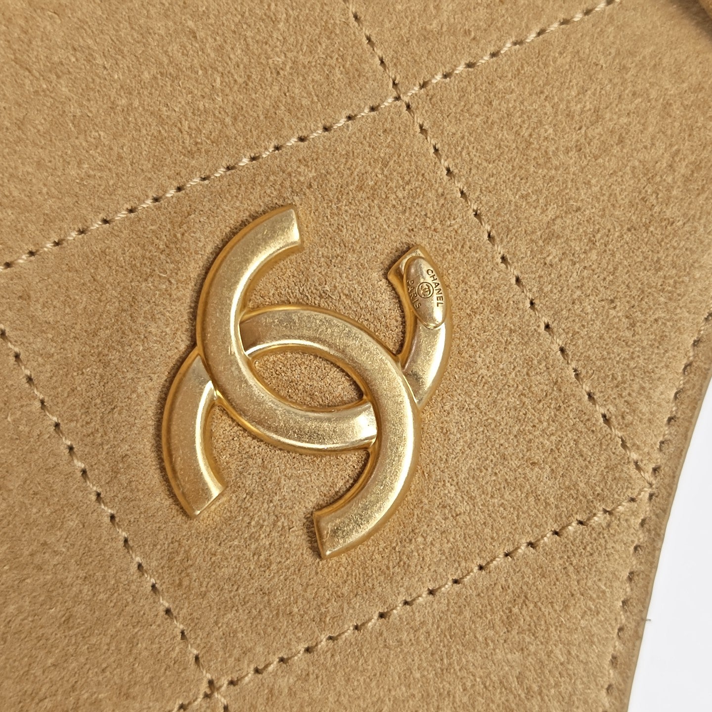 HOBO Quilted Suede Beige