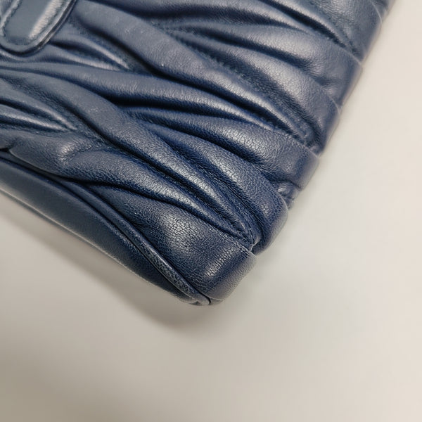 Quilted Lambskin Clutch Blue
