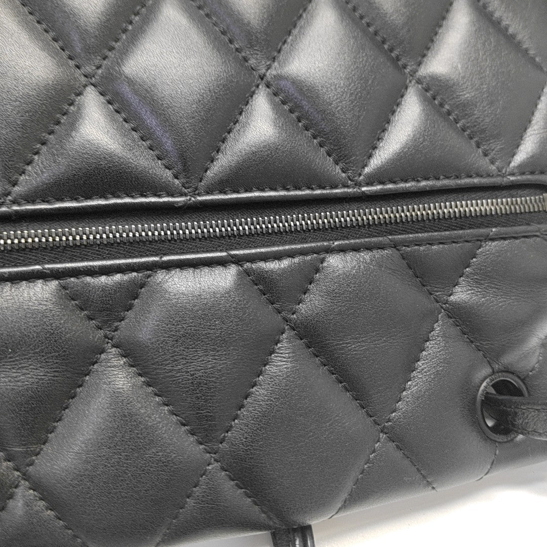 B. Medium Quilted Calfskin Black